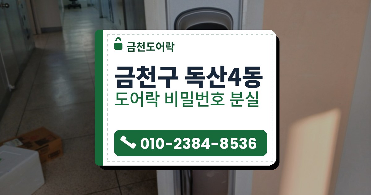 금천구 독산4동 출장 — 복도 쪽 문 은색 덮개판 위 지문 자리 있는 푸시풀 도어락